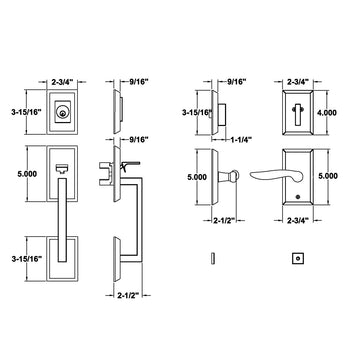 H310MLUS10B Rockwell Premium Zenia Solid Brass Entry Door Handle set with Dahli Lever in Antique Black Finish